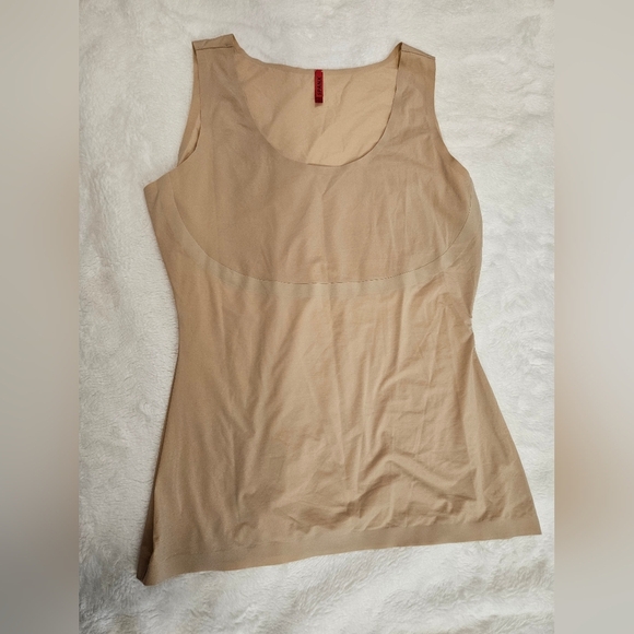 Spanx Women Thinstincts Top Satin Nude Beige Shaping Tank   Size L - Picture 4 of 7
